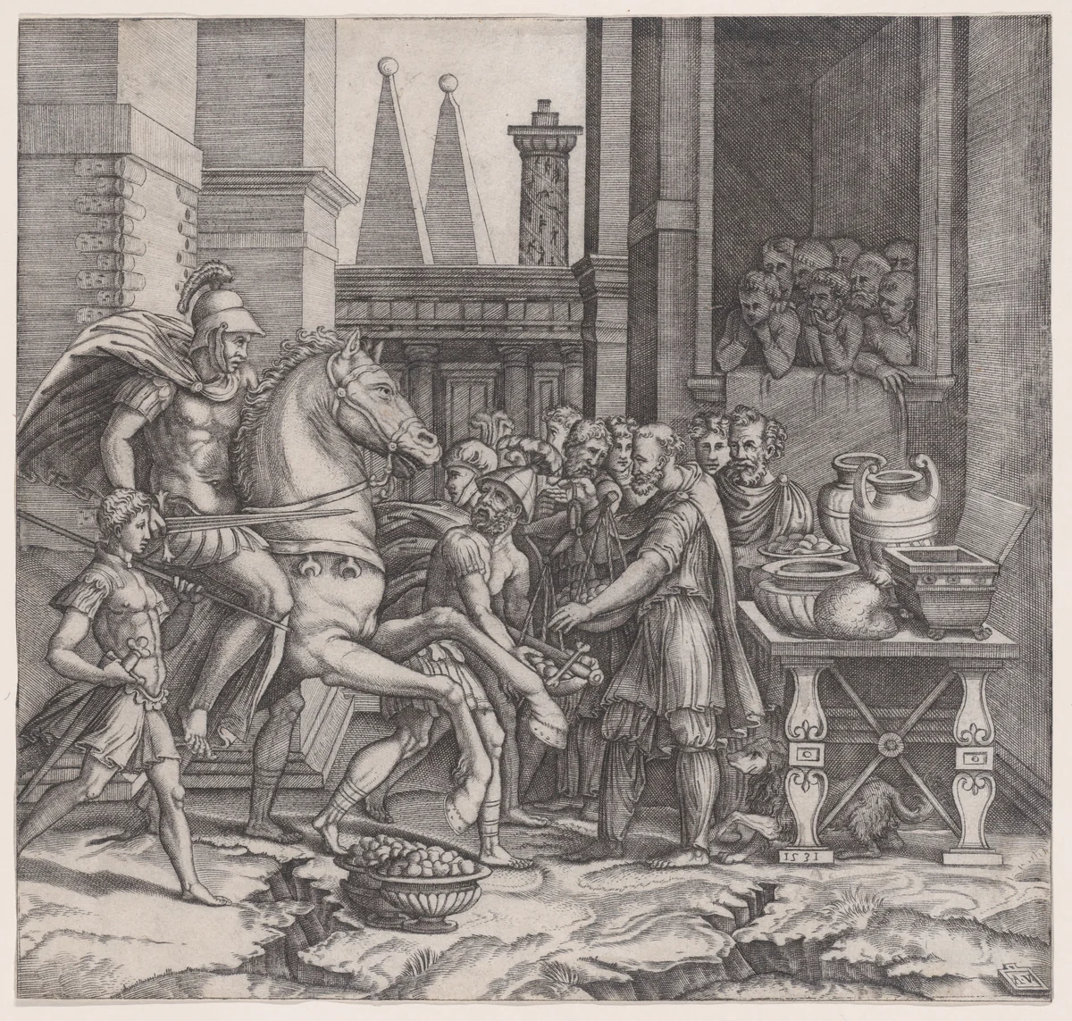 Camillus by Agostino Veneziano, print, 1526-1536