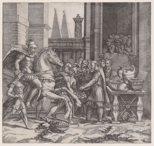 Camillus by Agostino Veneziano, print, 1526-1536