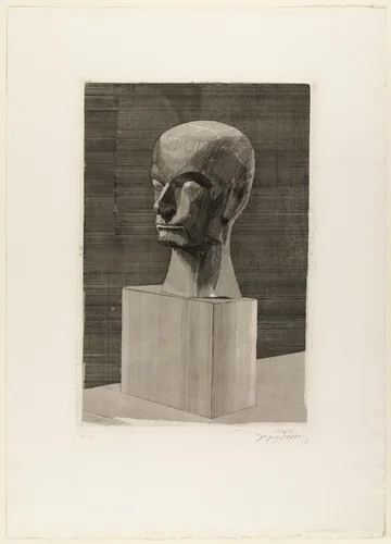 Baudelaire with a Pedestal (Baudelaire avec le socle) by Jacques Villon, print, 1920
