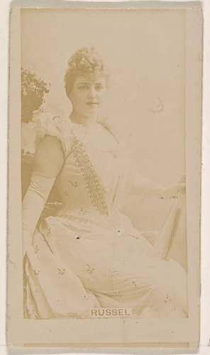 Russell, from the Actresses series (N245) issued by Kinney Brothers to promote Sweet Caporal Cigarettes by Kinney Brothers Tobacco Company, photograph, 1890