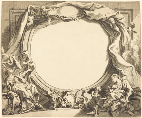 Faith and Charity by Gabriel Huquier, print, 1695-1772