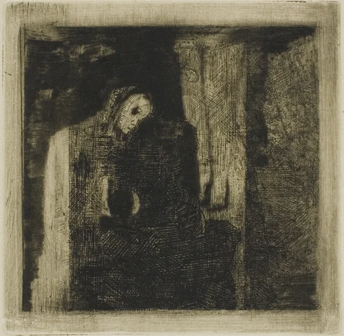 Dream Vision by Odilon Redon, print, 1875-1885