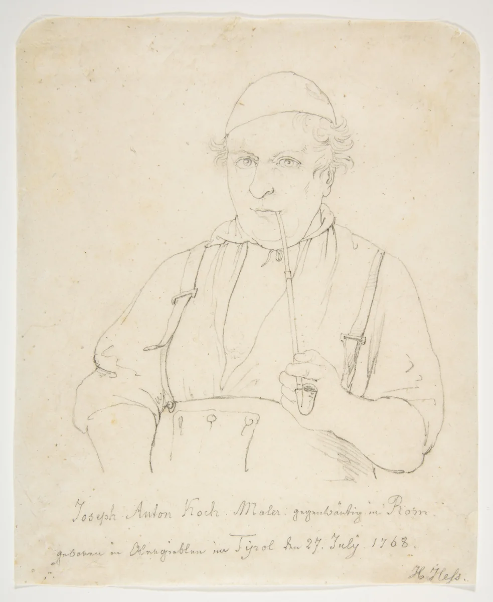 Portrait of Johann Anton Koch by Hieronymus Hess, drawing, 1821-1826