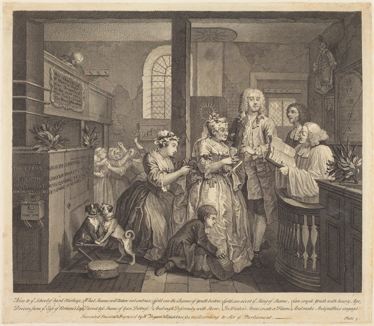 A Rake's Progress: pl.5 by William Hogarth, print, 1735