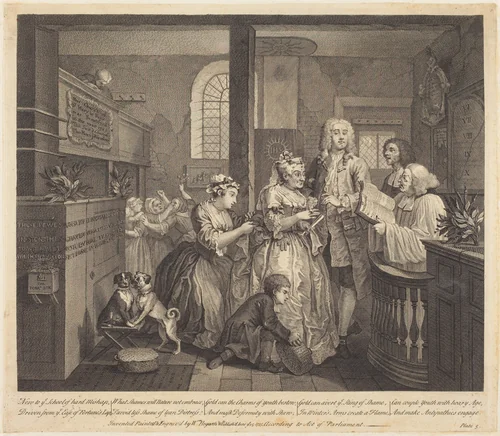 A Rake's Progress: pl.5 by William Hogarth, print, 1735