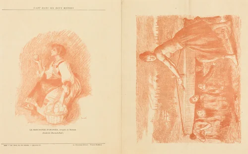 La Meule; Jeune premier! [recto] by Charles Decaux; John Lewis Brown, print, 1891