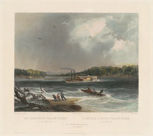 The Steamer Yellow-stone by Karl Bodmer, print, 1834-1844