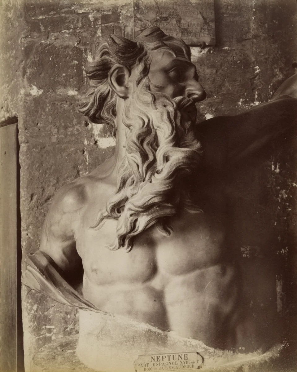 Neptune, art espagnol du XVIIIème siècle, Cluny, Paris by Eugène Atget, photograph, 1911