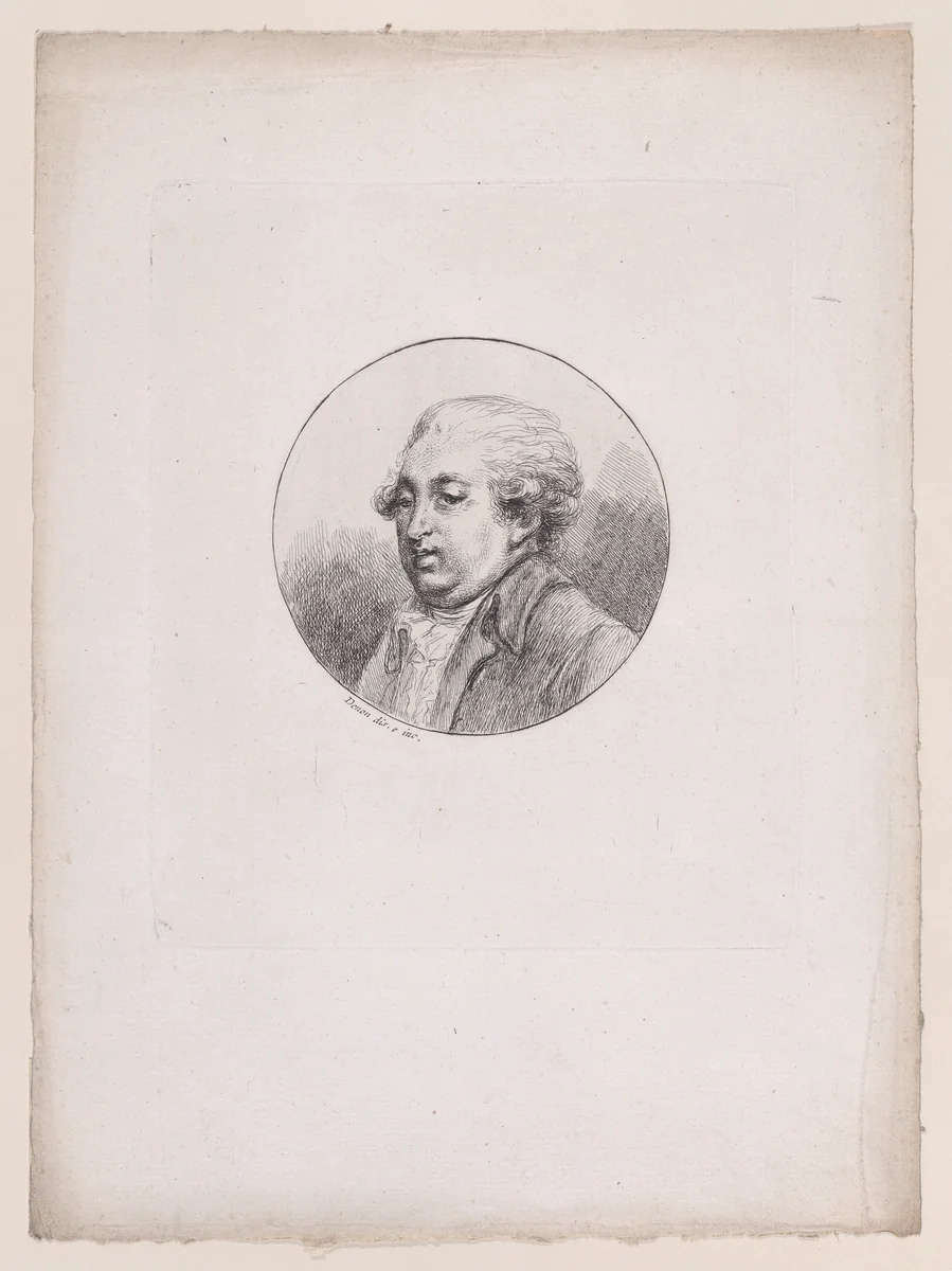 Bust of Las Cases by Dominique Vivant Denon, print, 1747-1824