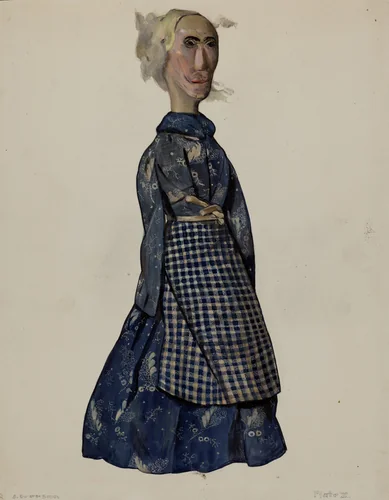Wooden Doll by Jane Iverson, index of american design, 1936