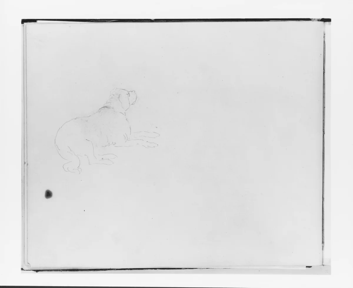 Sketch of a Hound (from Sketchbook) by Francis William Edmonds, artwork, 1835-1839