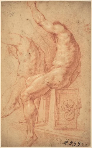 A Seated Nude by Italian 17th Century, drawing, 1600-1699