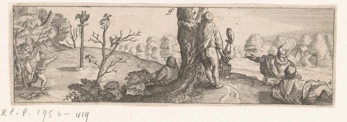 Vogeljacht by anonymous, print, 1596-1652