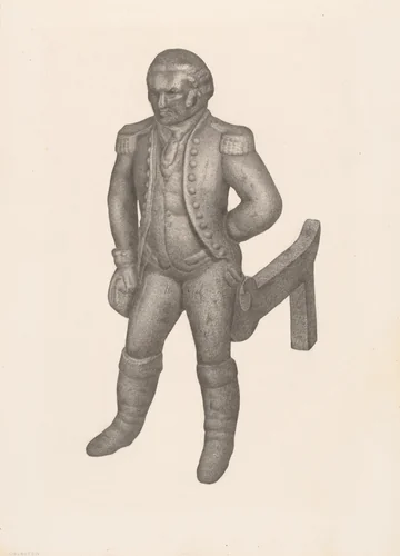 Cast Iron Andiron by Milton Grubstein, index of american design, 1941