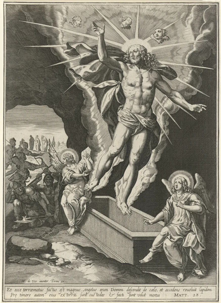 Wederopstanding van Christus by anonymous, print, 1590-1638