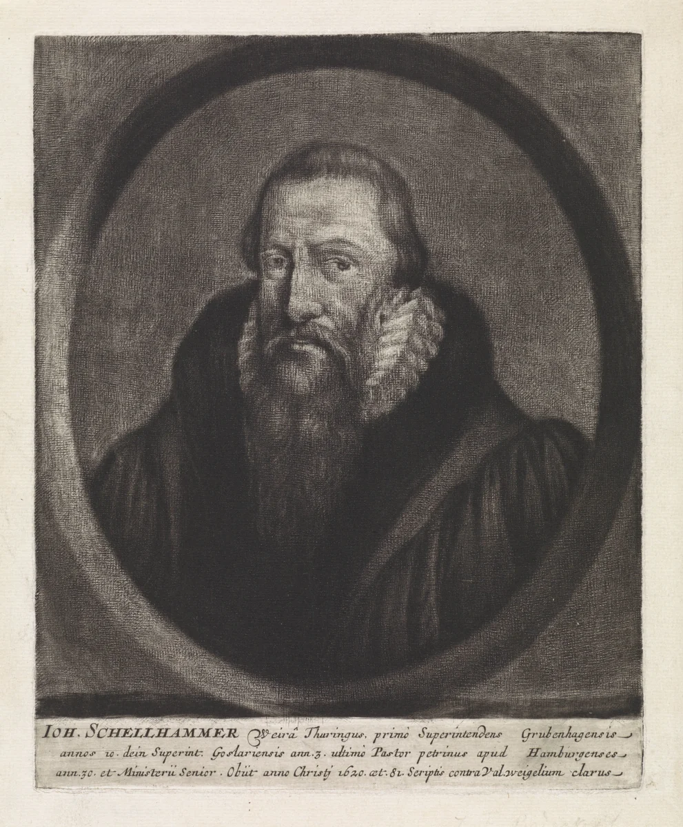 Portret van Johannes Schelhammer by Johann Friedrich Bodecker, print, 1682-1727