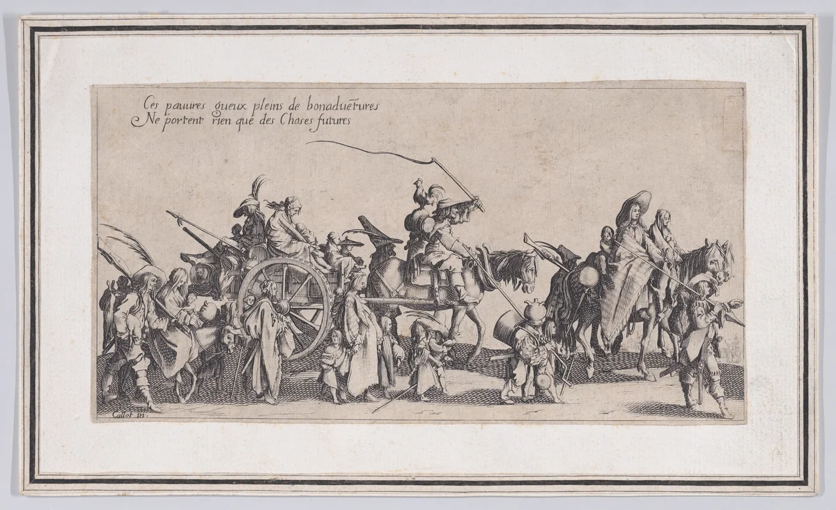 Copy of Les Bohémiens en Marche: L'Arrière-Garde, pièce aussi appelée Le Départ (The Gypsies Travelling: The Rear Guard, also called The Departure), from "Le Bohémiens..." by anonymous, print, 1610-1700