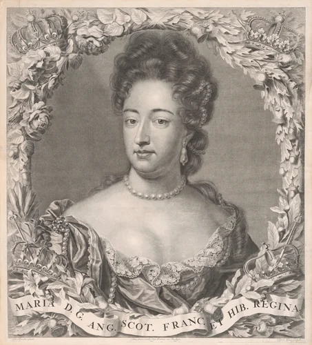 Queen Mary II by Pieter Stevens van Gunst, print, 1694