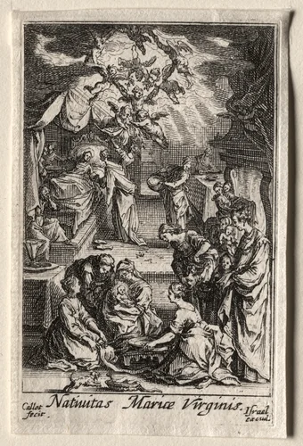 The Life of the Virgin: The Birth of the Virgin by Jacques Callot, print, 1628-1639