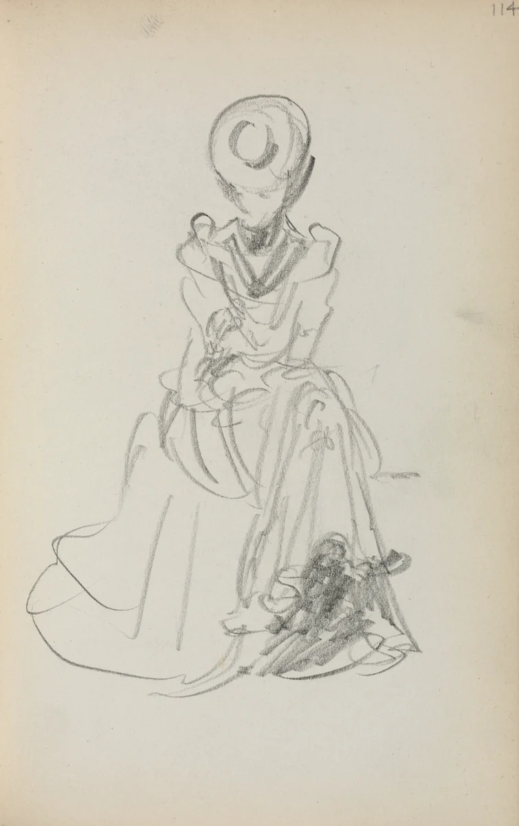Italian Sketchbook: Seated Woman (page 114) by Maurice Prendergast, book, 1898-1899