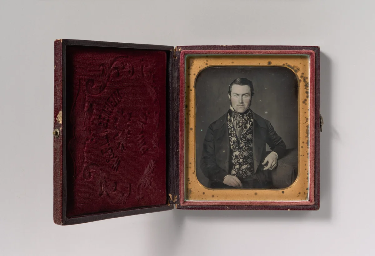 [Seated Man in Floral Vest] by W. & F. Langenheim, photograph, 1840-1859
