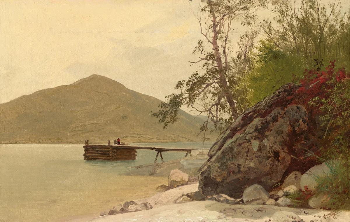 Landing at Sabbath Day Point by John Frederick Kensett, painting, 1853