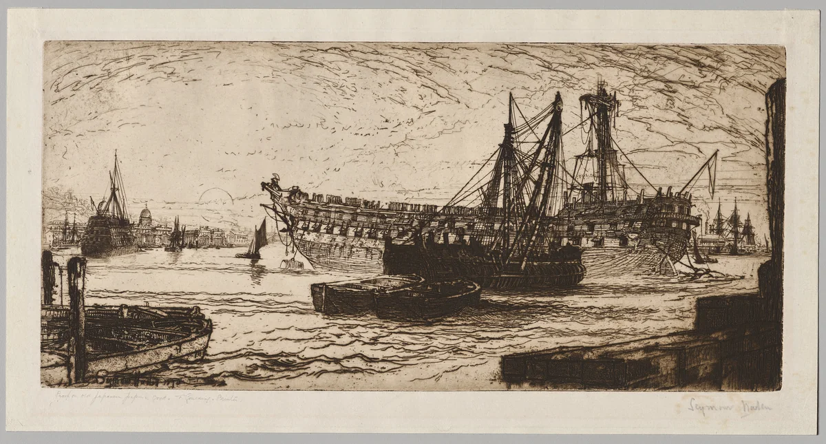 Breaking Up of the "Agamemnon," No. 1 by Francis Seymour-Haden, print, 1870
