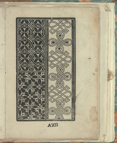 Opera Nova Universali intitulata Corona di racammi, page 27 (recto) by Giovanni Andrea Vavassore, book, 1530