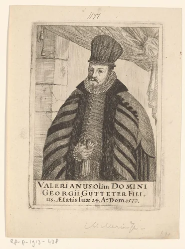 Portret van Valerian Gutthäter by Unknown, print, 1577