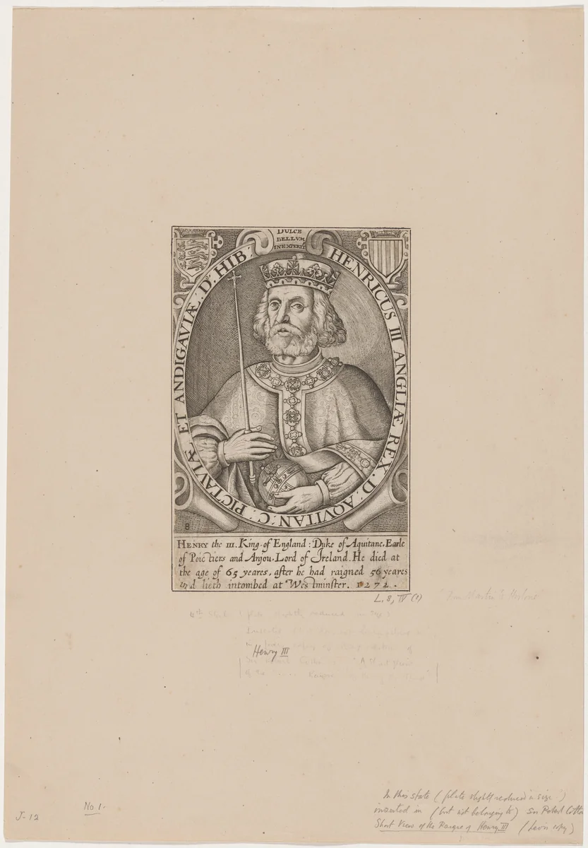 Henry III of England by Renold Elstrack, print, 1571-1625