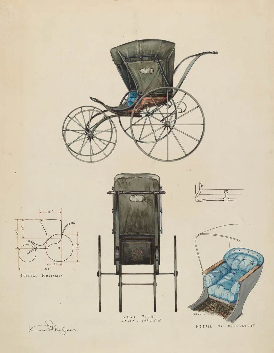 Baby Carriage by Kurt Melzer, index of american design, 1936