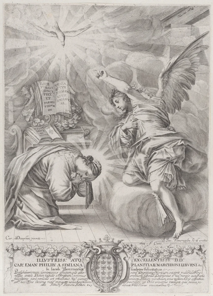 The Annunciation by Johann Jakob Thurneysen, print, 1652