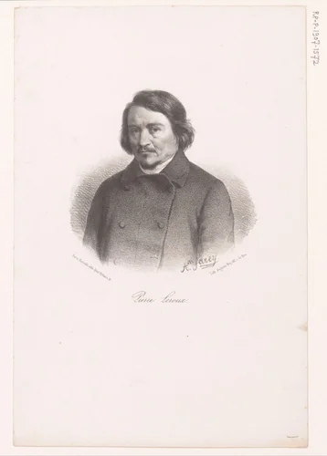 Portret van Pierre Leroux by Alphonse Farcy, print, 1848