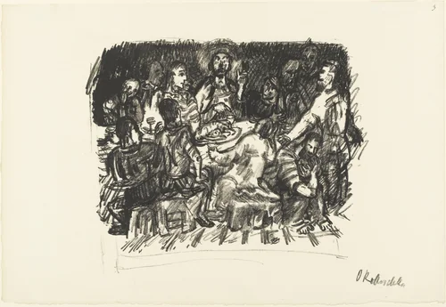 The Last Supper (Das Abendmahl) from the series The Passion (Die Passion) by Oskar Kokoschka, print, 1916