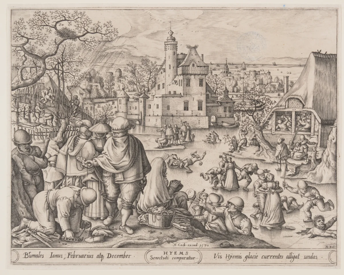 Winter by Pieter van der Heyden
Hans Bol, print, 1570