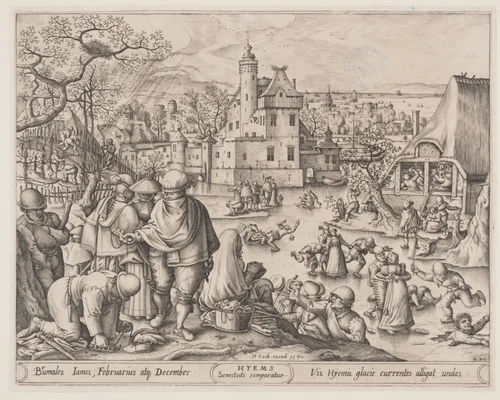 Winter by Pieter van der Heyden
Hans Bol, print, 1570