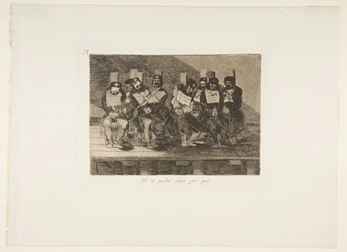 Plate 35 from "The Disasters of War" (Los Desastres de La Guerra): 'One Can't Tell Why' (No se puede saber por qué) by Goya, print, 1810-1823