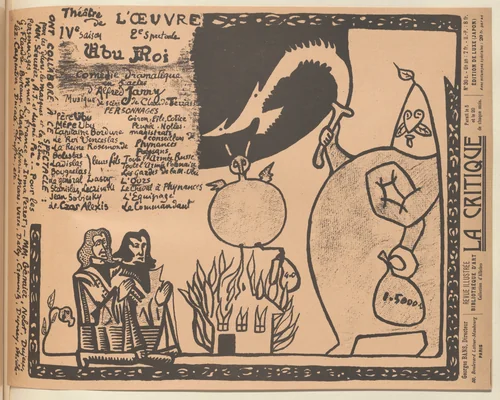 Program for King Ubu (Ubu roi) from The Beraldi Album of Theatre Programs by Alfred Jarry, print, 1896