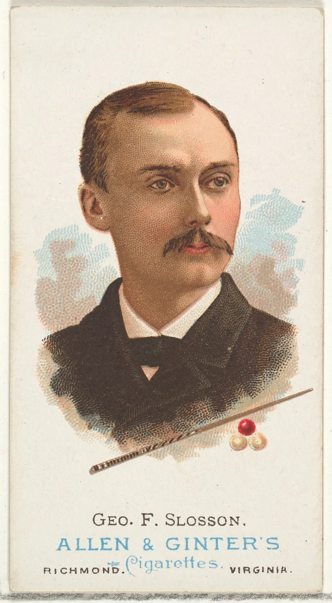 George F. Slosson, Billiard Player, from World's Champions, Series 1 (N28) for Allen & Ginter Cigarettes by Allen & Ginter, print, 1887