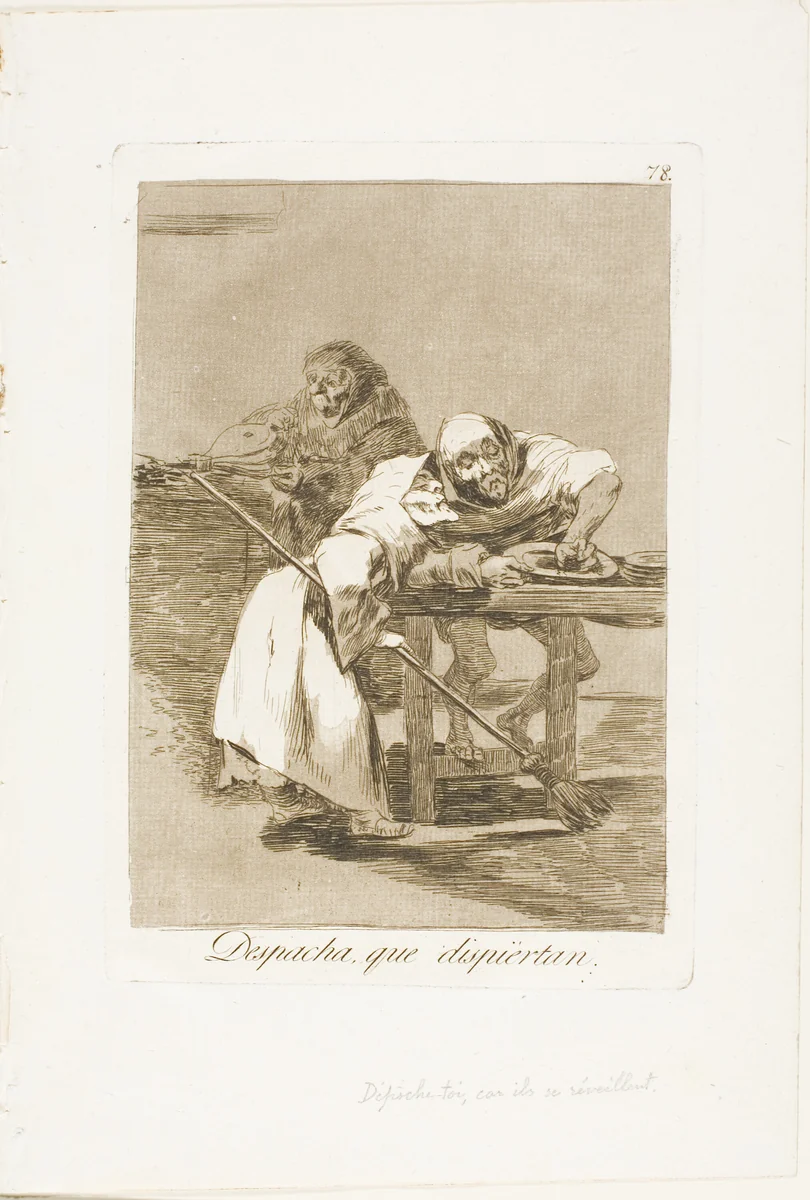 Be quick, They are Waking Up, plate 78 from Los Caprichos by Francisco José de Goya, print, 1797-1799