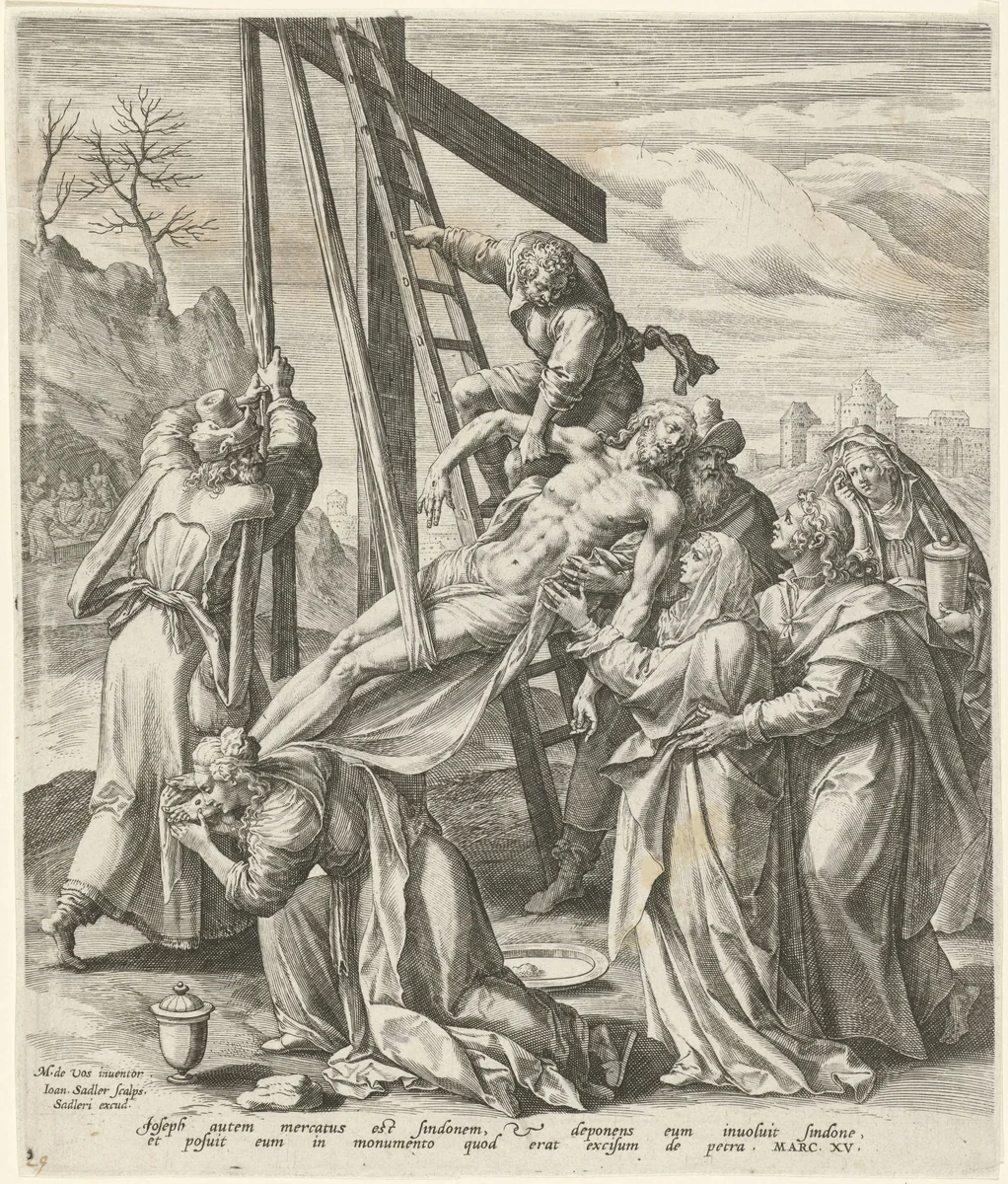 Kruisafneming by Johann Sadeler, print, 1582