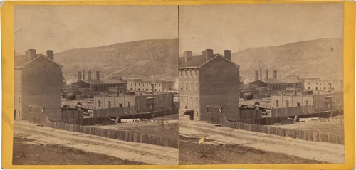 SE Birds eye view, Clark & Sumner, Standard Petroleum Refinery, Pittsburg, Pennsylvania by Thomas H. Johnson, photograph, 1860-1870