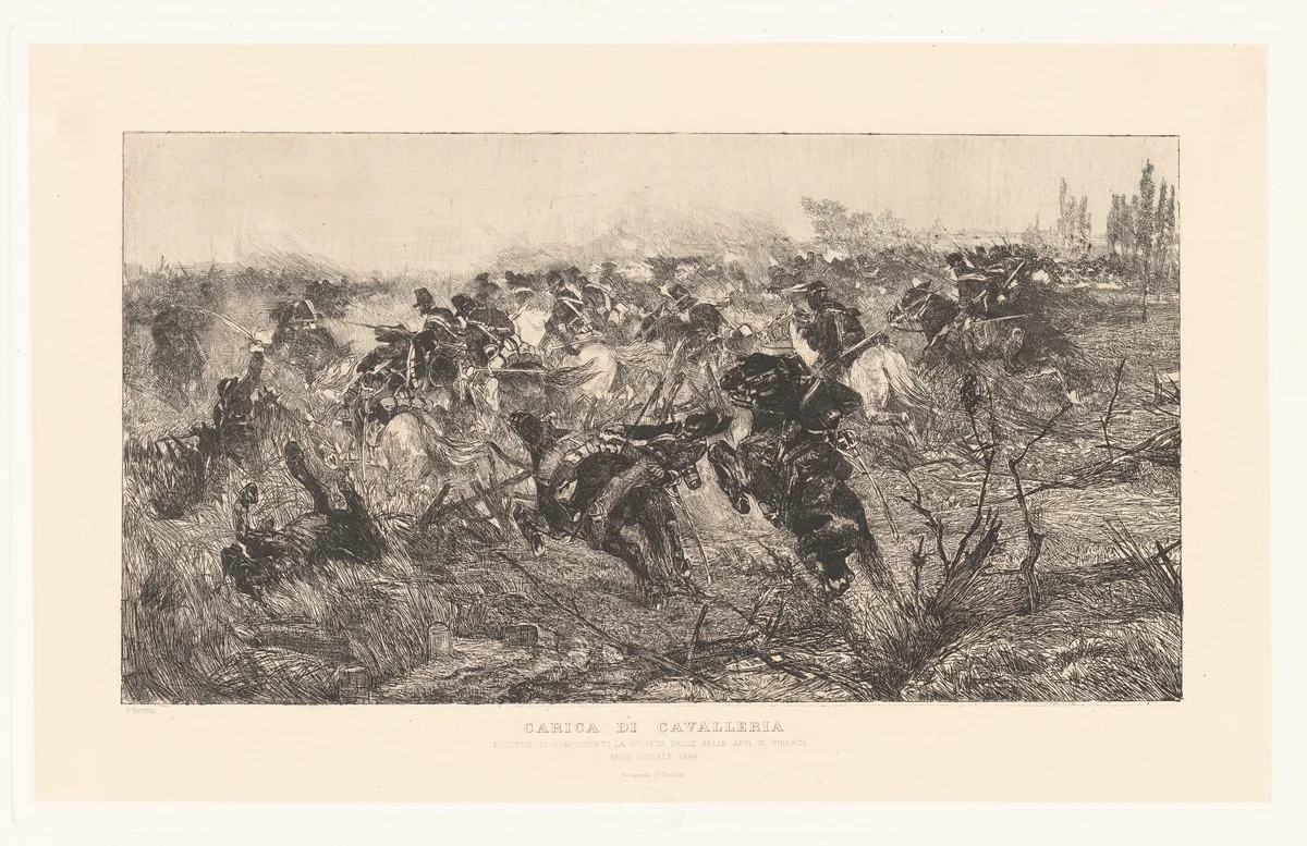 Carica di cavalleria (Calvary Charge) by Giovanni Fattori, print, 1883-1884