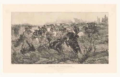 Carica di cavalleria (Calvary Charge) by Giovanni Fattori, print, 1883-1884
