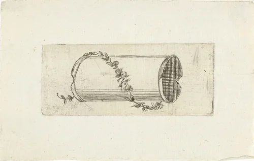 Pilaar met bloemrank by G. van Citters, print, 1750-1800
