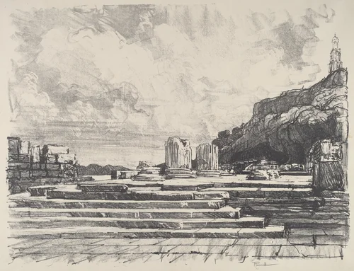Eleusis, the Pavement of the Temple by Joseph Pennell, print, 1913
