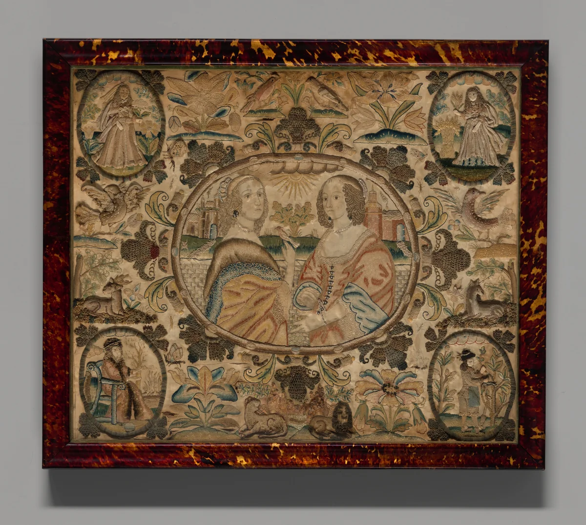 Needlework (Depicting the Four Seasons) by England, textile, 1655-1665