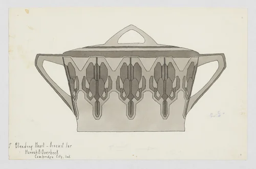 Bleeding Heart Biscuit Jar Design by Hannah Borger Overbeck, drawing, 1913
