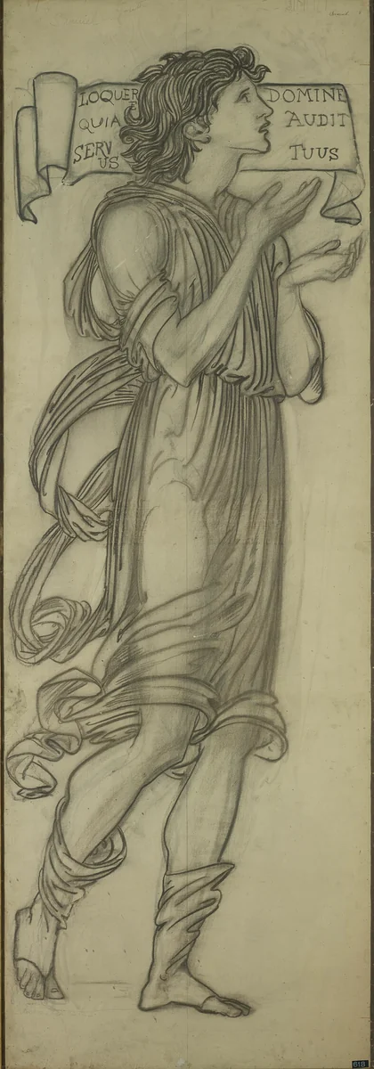 Samuel (Cartoon for Lady Chapel east window) by Edward Burne-Jones, drawing, 1872