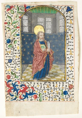 Leaf from a Book of Hours: St. Bartholomew by Unknown, manuscript, 1435-1465